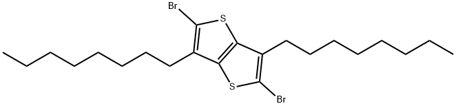 2,5-dibromo-3,6-dioctyl-Thieno[3,2-b]thiophene Struktur