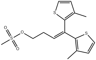 4,4-bis(3-methylthiophen-2-yl)but-3-en-1-yl methanesulfonate Struktur