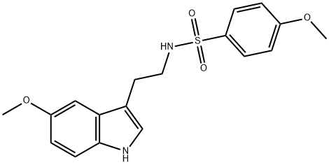 4-methoxy-N-[2-(5-methoxy-1H-indol-3-yl)ethyl]benzenesulfonamide Struktur