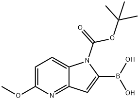 2-borono-5-methoxy-1H-Pyrrolo[3,2-b]pyridine-1-carboxylic acid 1-(1,1-dimethylethyl)ester Structure