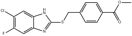 Methyl 4-(((6-chloro-5-fluoro-1H-benzo[d]imidazol-2-yl)thio)methyl)benzoate 结构式