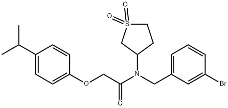 N-(3-bromobenzyl)-N-(1,1-dioxidotetrahydro-3-thienyl)-2-(4-isopropylphenoxy)acetamide,850735-67-0,结构式