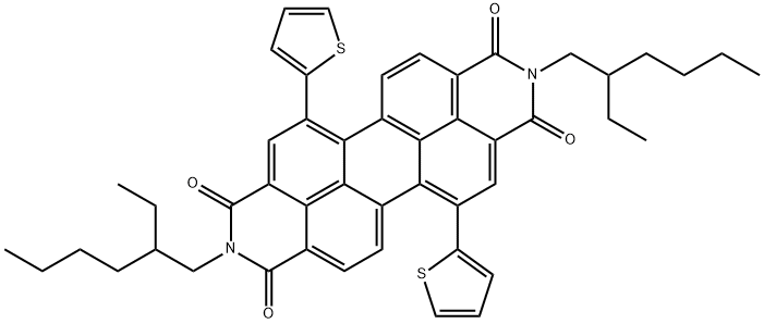 N,N'-di(2-ethylhexyl)-1,7-di(thiophen-2-yl)perylene-3,4,9,10-tetracarboxylic acid bisimide Structure