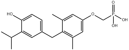 ((4-(4-羟基-3-异丙基苯甲基)-3,5-二甲基苯氧基)甲基)膦酸, 852947-39-8, 结构式