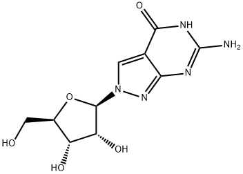 6-Amino-2,5-dihydro-2-(-D-ribofuranosyl)-4H-pyrazolo[3,4-d]pyrimidin-4-one Structure
