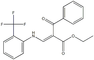 (Z)-乙基 2-苯甲酰-3-((2-(三氟甲基)苯基)氨基)丙烯酰基酯 结构式