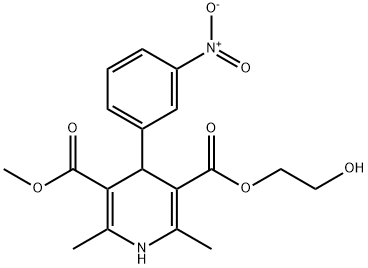 3-(2-hydroxyethyl) 5-methyl 2,6-dimethyl-4-(3-nitrophenyl)-1,4-dihydropyridine-3,5-dicarboxylate,85677-95-8,结构式