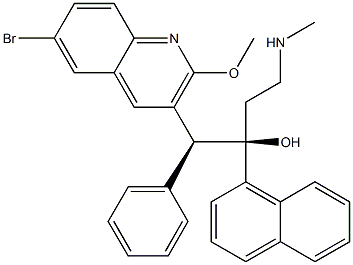 (1S,2R)-1-(6-bromo-2-methoxyquinolin-3-yl)-4-(methylamino)-2-(naphthalen-1-yl)-1-phenylbutan-2-ol Structure