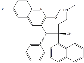 (1R,2R)-1-(6-bromo-2-methoxyquinolin-3-yl)-4-(methylamino)-2-(naphthalen-1-yl)-1-phenylbutan-2-ol Structure