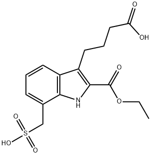 4-(2-(乙氧羰基)-7-(磺基甲基)-1H-吲哚-3-基)丁酸 结构式