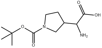 2-(1-(tert-butoxycarbonyl)pyrrolidin-3-yl)-2-aminoacetic acid Struktur