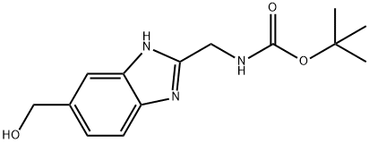 tert-butyl (6-(hydroxymethyl)-1H-benzo[d]imidazol-2-yl)methylcarbamate Struktur