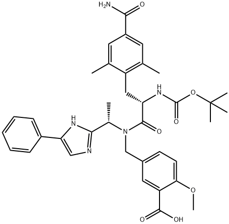 Benzoic acid, 5-[[[(2S)-3-[4-(aminocarbonyl)-2,6-dimethylphenyl]-2-[[(1,1-dimethylethoxy)carbonyl]amino]-1-oxopropyl][(1S)-1-(5-phenyl-1H-imidazol-2-yl)ethyl]amino]methyl]-2-methoxy-