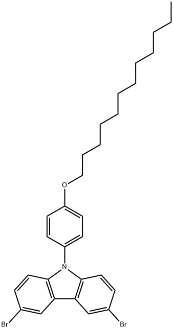 3,6-二溴-9-(4-十二烷氧基苯基)-9H-咔唑, 865163-47-9, 结构式