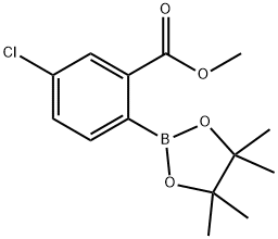 5-氯-2-(4,4,5,5-四甲基-1,3,2-二氧杂硼杂环戊烷-2-基)苯甲酸甲酯, 866625-02-7, 结构式