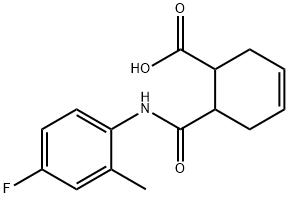 6-((4-fluoro-2-methylphenyl)carbamoyl)cyclohex-3-enecarboxylic acid Struktur