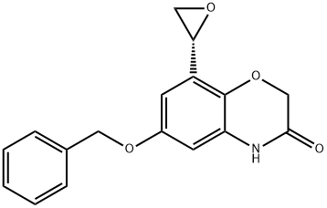 8-(2R)-环氧乙烷基-6-(苄氧基)-2H-1,4-苯并恶嗪-3(4H)-酮, 869478-12-6, 结构式