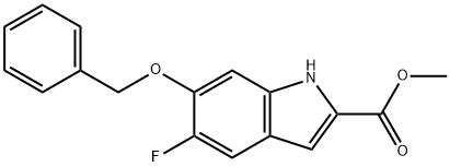 6-Benzyloxy-5-fluoro-1H-indole-2-carboxylic acid methyl ester Struktur