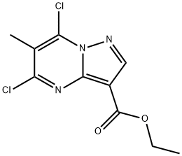 5,7-二氯-6-甲基吡唑并[1,5-A]嘧啶-3-羧酸乙酯,876391-25-2,结构式