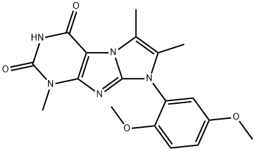 1-(2,5-Dimethoxy-phenyl)-2,3,7-trimethyl-1H,7H-1,3a,5,7,8-pentaaza-cyclopenta[a]indene-4,6-dione Structure