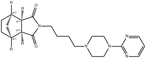 (3aR,4R,7S,7aS)-2-[4-(4-pyrimidin-2-ylpiperazin-1-yl)butyl]hexahydro-1H-4,7-methanoisoindole-1,3-dione, 87721-89-9, 结构式