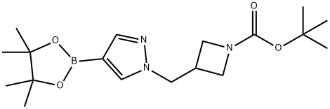 3-(4-硼酸频哪醇酯基吡唑)甲基氮杂环丁烷-1-碳酸叔丁酯 结构式