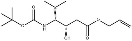 (3S,4S)-allyl 4-((tert-butoxycarbonyl)amino)-3-hydroxy-5-methylhexanoate Struktur