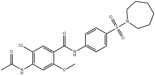 4-(acetylamino)-N-[4-(azepan-1-ylsulfonyl)phenyl]-5-chloro-2-methoxybenzamide,878976-66-0,结构式