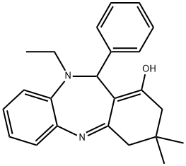 10-ethyl-3,3-dimethyl-11-phenyl-3,4,10,11-tetrahydro-2H-dibenzo[b,e][1,4]diazepin-1-ol Structure