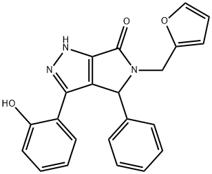 5-(furan-2-ylmethyl)-3-(2-hydroxyphenyl)-4-phenyl-4,5-dihydropyrrolo[3,4-c]pyrazol-6(1H)-one Structure