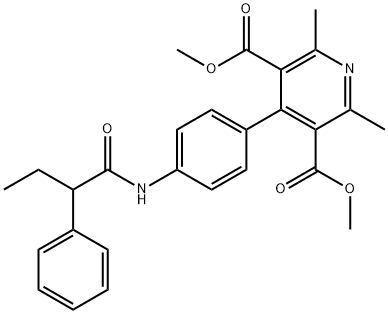 dimethyl 2,6-dimethyl-4-{4-[(2-phenylbutanoyl)amino]phenyl}pyridine-3,5-dicarboxylate Structure