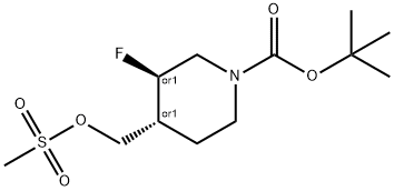 tert-butyl 3-fluoro-4-((methylsulfonyloxy)methyl)piperidine-1-carboxylate Structure