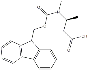 (S)-3-[メチル(9H-フルオレン-9-イルメトキシカルボニル)アミノ]酪酸 化学構造式