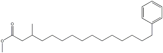 β-メチルベンゼンペンタデカン酸メチル 化学構造式