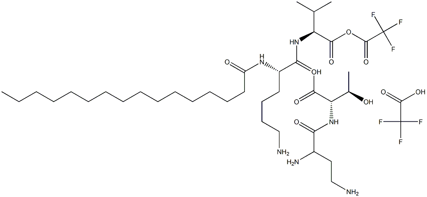 N2-(1-Oxohexadecyl)-L-lysyl-L-valyl-(2S)-2,4-diaminobutanoyl-L-threonine bis(trifluoroacetate) (salt) Struktur