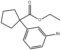 1-(3-溴苯基)环戊烷-1-甲酸乙酯 结构式