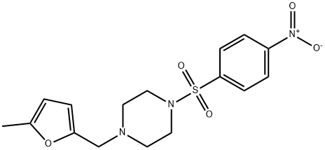 1-[(5-methylfuran-2-yl)methyl]-4-[(4-nitrophenyl)sulfonyl]piperazine Structure