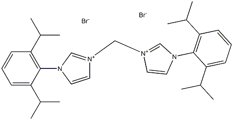 3,3'-メチレンビス[1-(2,6-ジイソプロピルフェニル)-3-イミダゾリウムブロミド] 化学構造式