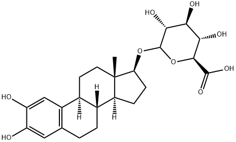 (17beta)-2,3-Dihydroxyestra-1,3,5(10)-trien-17-yl beta-D-glucopyranosiduronic acid Struktur