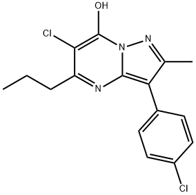 6-chloro-3-(4-chlorophenyl)-2-methyl-5-propylpyrazolo[1,5-a]pyrimidin-7-ol Structure