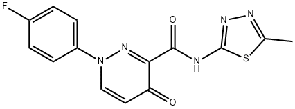 1-(4-fluorophenyl)-N-(5-methyl-1,3,4-thiadiazol-2-yl)-4-oxo-1,4-dihydro-3-pyridazinecarboxamide Struktur