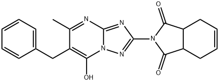 2-(6-benzyl-7-hydroxy-5-methyl-[1,2,4]triazolo[1,5-a]pyrimidin-2-yl)-3a,4,7,7a-tetrahydro-1H-isoindole-1,3(2H)-dione Structure