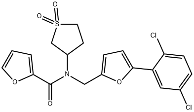 N-{[5-(2,5-dichlorophenyl)-2-furyl]methyl}-N-(1,1-dioxidotetrahydro-3-thienyl)-2-furamide Structure