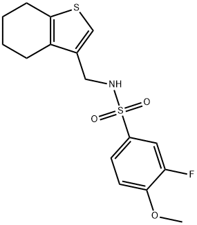 3-fluoro-4-methoxy-N-(4,5,6,7-tetrahydro-1-benzothiophen-3-ylmethyl)benzenesulfonamide Structure