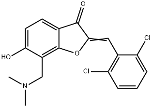 2-(2,6-dichlorobenzylidene)-7-[(dimethylamino)methyl]-6-hydroxy-1-benzofuran-3(2H)-one,900279-69-8,结构式