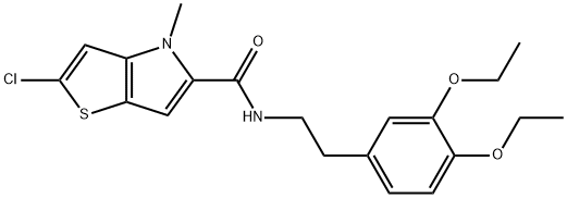 2-Chloro-N-[2-(3,4-dimethoxyphenyl)ethyl]-4-methyl-4H-thieno[3,2-b]pyrrole-5-carboxamide 结构式