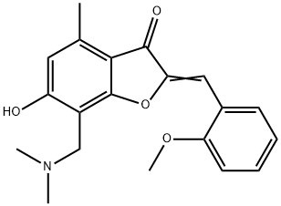 7-[(dimethylamino)methyl]-6-hydroxy-2-(2-methoxybenzylidene)-4-methyl-1-benzofuran-3(2H)-one 结构式