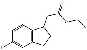 Ethyl 5-Fluoro-2,3-dihydroindene-1-acetate Struktur