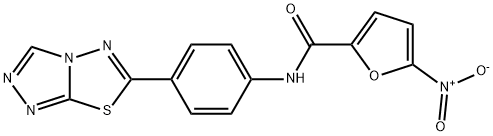 5-nitro-N-[4-([1,2,4]triazolo[3,4-b][1,3,4]thiadiazol-6-yl)phenyl]furan-2-carboxamide 结构式