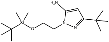 3-(叔丁基)-1-(2-((叔丁基二甲基甲硅烷基)氧基)乙基)-1H-吡唑-5-胺,908267-35-6,结构式